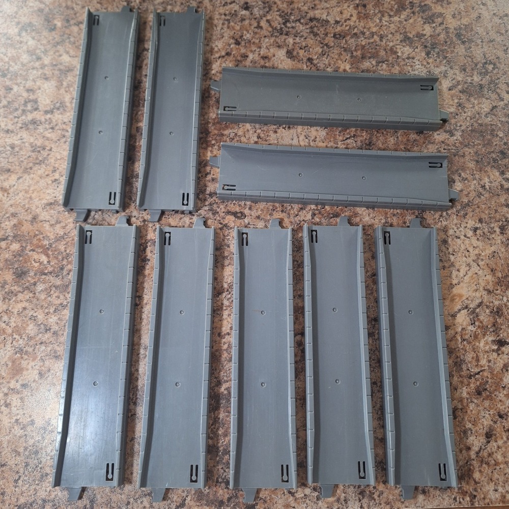Tomy‎ Thomas 1993 Race Car Track Straight Pieces Lot Gray 7 Pieces